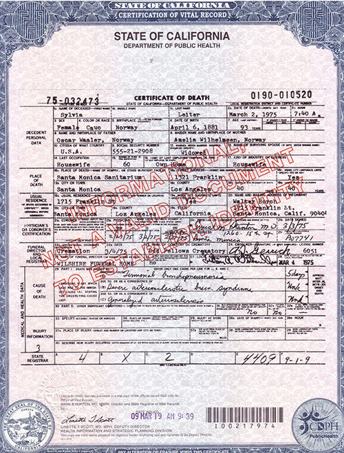 death certificate apostille